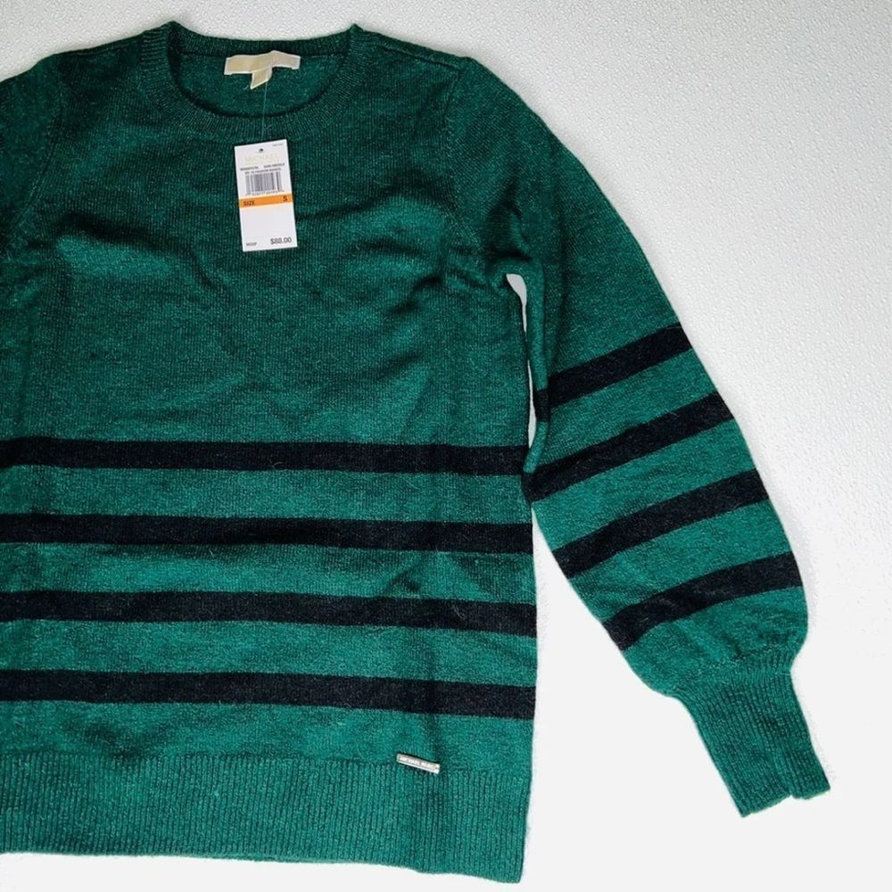 Michael Kors Womens Striped Pullover Sweater Green Size S NWT - Picture 4 of 11